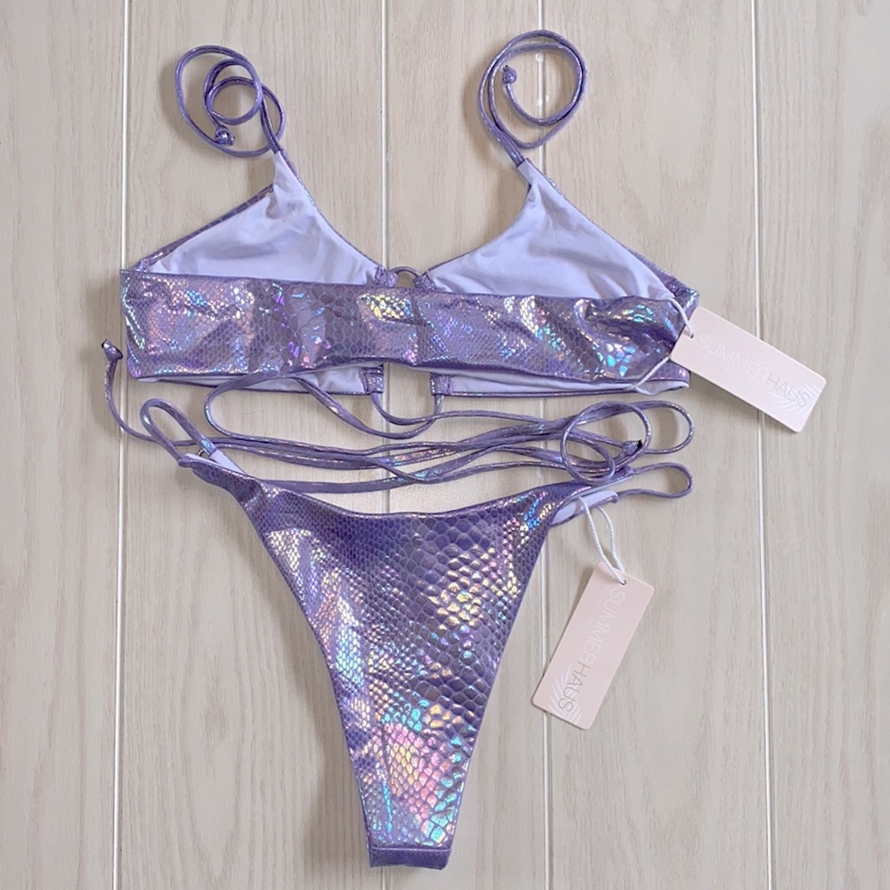 Beach Bunny Iridescent Purple Bikini - Picture 2 of 5